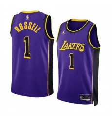 Men Los Angeles Lakers 1 D'Angelo Russell Purple Stitched Basketball Jersey