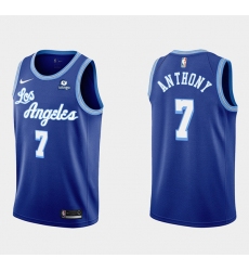 Men Los Angeles Lakers 7 Carmelo Anthony Blue Bibigo Stitched NBA Jersey