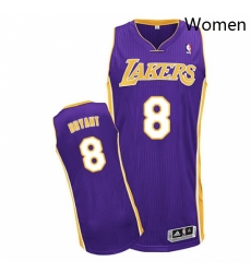 Womens Adidas Los Angeles Lakers 8 Kobe Bryant Authentic Purple Road NBA Jersey