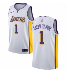 Womens Nike Los Angeles Lakers 1 Kentavious Caldwell Pope Authentic White NBA Jersey Association Edition 