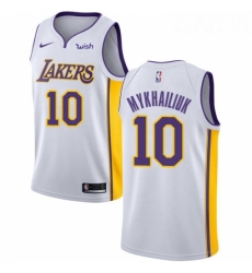 Womens Nike Los Angeles Lakers 10 Sviatoslav Mykhailiuk Swingman White NBA Jersey Association Edition 