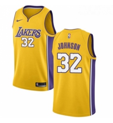 Womens Nike Los Angeles Lakers 32 Magic Johnson Swingman Gold Home NBA Jersey Icon Edition