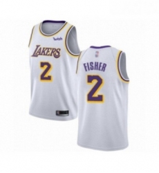 Youth Los Angeles Lakers 2 Derek Fisher Swingman White Basketball Jerseys Association Edition 