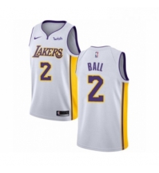 Youth Los Angeles Lakers 2 Lonzo Ball Swingman White Basketball Jersey Association Edition