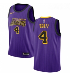 Youth Nike Los Angeles Lakers 4 Byron Scott Swingman Purple NBA Jersey City Edition