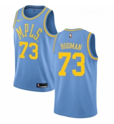 Youth Nike Los Angeles Lakers 73 Dennis Rodman Authentic Blue Hardwood Classics NBA Jersey