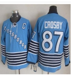 Pittsburgh Penguins #87 Sidney Crosby Light Blue CCM Throwback Stitched NHL Jersey