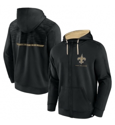 Men New Orleans Saints Black Defender Evo Full Zip Hoodie