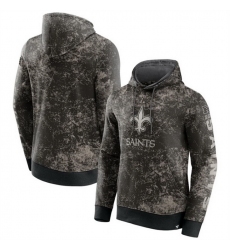 Men New Orleans Saints Black Gray Blackout Tonal Pullover Hoodie