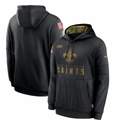 Men New Orleans Saints Nike 2020 Salute to Service Sideline Performance Pullover Hoodie Black