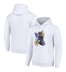 Men Starter White Baltimore Ravens Player X Fleece Pullover Hoodie