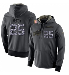 NFL Mens Nike Buffalo Bills 25 LeSean McCoy Stitched Black Anthracite Salute to Service Player Performance Hoodie