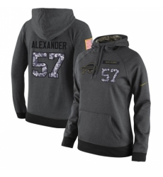 NFL Womens Nike Buffalo Bills 57 Lorenzo Alexander Stitched Black Anthracite Salute to Service Player Performance Hoodie