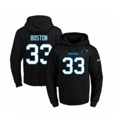 Football Mens Carolina Panthers 33 Tre Boston Black Name Number Pullover Hoodie