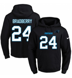 NFL Mens Nike Carolina Panthers 24 James Bradberry Black Name Number Pullover Hoodie