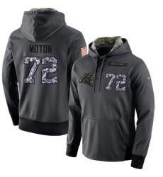 NFL Mens Nike Carolina Panthers 72 Taylor Moton Stitched Black Anthracite Salute to Service Player Performance Hoodie