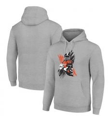 Men Starter Heather Gray Cincinnati Bengals Player X Fleece Pullover Hoodie