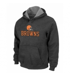 NFL Mens Nike Cleveland Browns Authentic Logo Pullover Hoodie Dark Grey