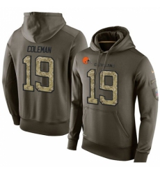 NFL Nike Cleveland Browns 19 Corey Coleman Green Salute To Service Mens Pullover Hoodie