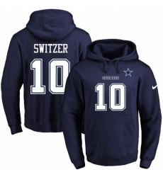 NFL Mens Nike Dallas Cowboys 10 Ryan Switzer Navy Blue Name Number Pullover Hoodie