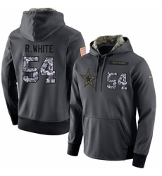 NFL Mens Nike Dallas Cowboys 54 Randy White Stitched Black Anthracite Salute to Service Player Performance Hoodie