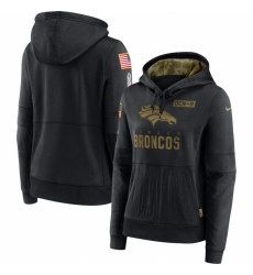 Women Denver Broncos Nike 2020 Salute to Service Performance Pullover Hoodie Black