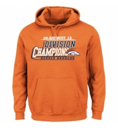 Mens NFL Denver Broncos Majestic Orange 2015 AFC West Division Champions Pullover Hoodie