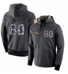 NFL Mens Nike Denver Broncos 80 Jake Butt Stitched Black Anthracite Salute to Service Player Performance Hoodie