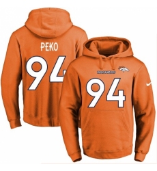 NFL Mens Nike Denver Broncos 94 Domata Peko Orange Name Number Pullover Hoodie