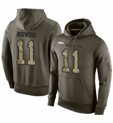 NFL Nike Denver Broncos 11 Jordan Norwood Green Salute To Service Mens Pullover Hoodie