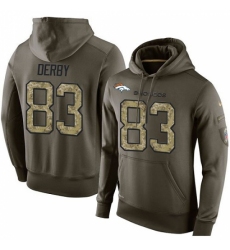 NFL Nike Denver Broncos 83 AJ Derby Green Salute To Service Mens Pullover Hoodie