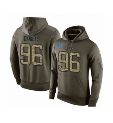 Football Mens Detroit Lions 96 Mike Daniels Green Salute To Service Pullover Hoodie