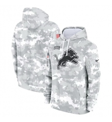 Men Detroit Lions 2024 Arctic Camo Salute To Service Club Fleece Pullover Stitched Hoodie