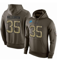 NFL Nike Detroit Lions 35 Miles Killebrew Green Salute To Service Mens Pullover Hoodie