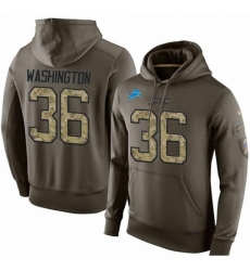 NFL Nike Detroit Lions 36 Dwayne Washington Green Salute To Service Mens Pullover Hoodie