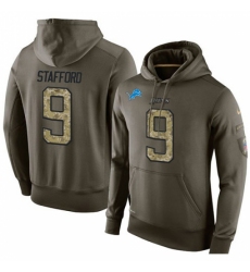 NFL Nike Detroit Lions 9 Matthew Stafford Green Salute To Service Mens Pullover Hoodie