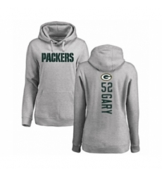 Football Womens Green Bay Packers 52 Rashan Gary Ash Backer Hoodie