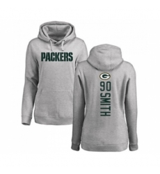 Football Womens Green Bay Packers 90 ZaDarius Smith Ash Backer Hoodie