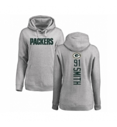 Football Womens Green Bay Packers 91 Preston Smith Ash Backer Hoodie