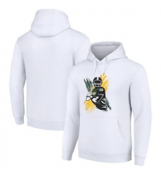 Men Starter White Green Bay Packers Player X Fleece Pullover Hoodie