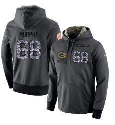 NFL Mens Nike Green Bay Packers 68 Kyle Murphy Stitched Black Anthracite Salute to Service Player Performance Hoodie