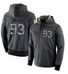 NFL Mens Nike Houston Texans 93 Joel Heath Stitched Black Anthracite Salute to Service Player Performance Hoodie