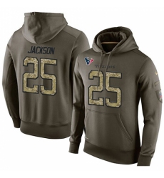 NFL Nike Houston Texans 25 Kareem Jackson Green Salute To Service Mens Pullover Hoodie