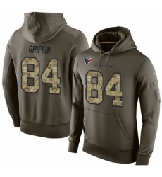 NFL Nike Houston Texans 84 Ryan Griffin Green Salute To Service Mens Pullover Hoodie