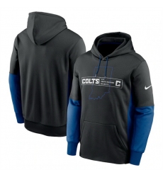 Men Indianapolis Colts Black Color Block Fleece Performance Pullover Hoodie