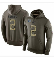 NFL Nike Indianapolis Colts 2 Rigoberto Sanchez Green Salute To Service Mens Pullover Hoodie