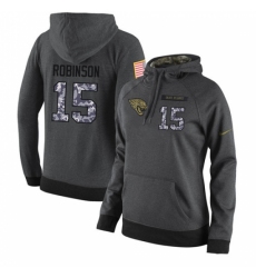 NFL Womens Nike Jacksonville Jaguars 15 Allen Robinson Stitched Black Anthracite Salute to Service Player Performance Hoodie