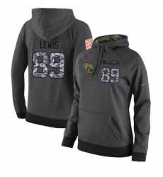 NFL Womens Nike Jacksonville Jaguars 89 Marcedes Lewis Stitched Black Anthracite Salute to Service Player Performance Hoodie