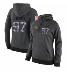 NFL Womens Nike Jacksonville Jaguars 97 Malik Jackson Stitched Black Anthracite Salute to Service Player Performance Hoodie