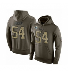 Football Mens Los Angeles Rams 54 Bryce Hager Green Salute To Service Pullover Hoodie